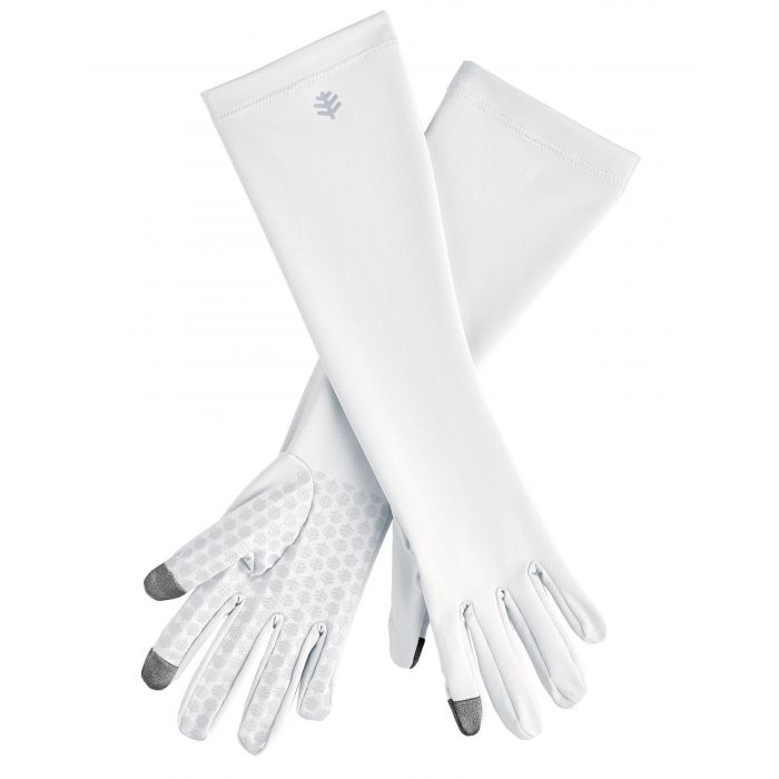 Coolibar - UV-werende handschoenen met mouw voor volwassenen - Bona - Wit