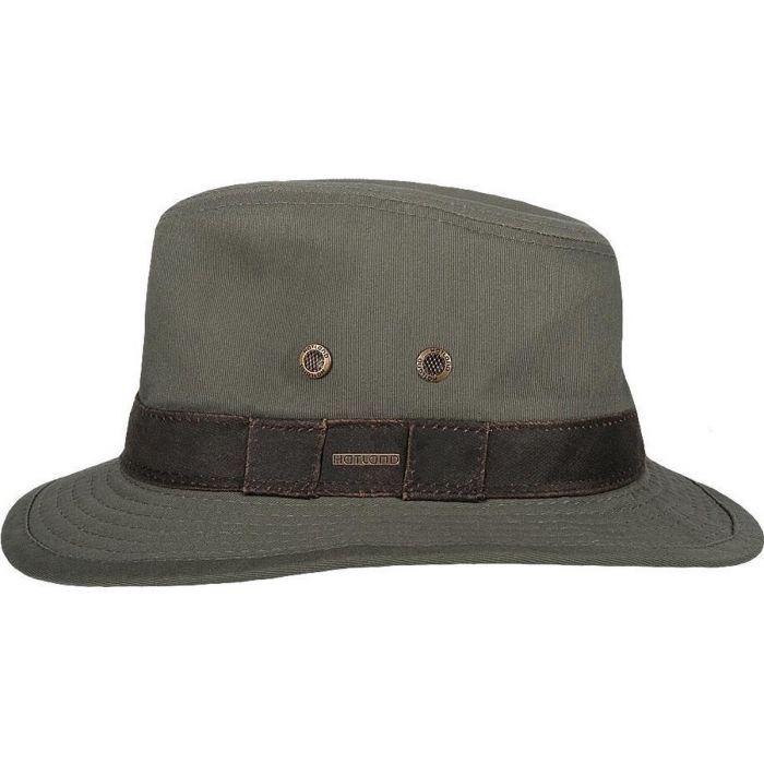 Hatland - UV Fedora hoed voor heren - Okaton - Olijfgroen