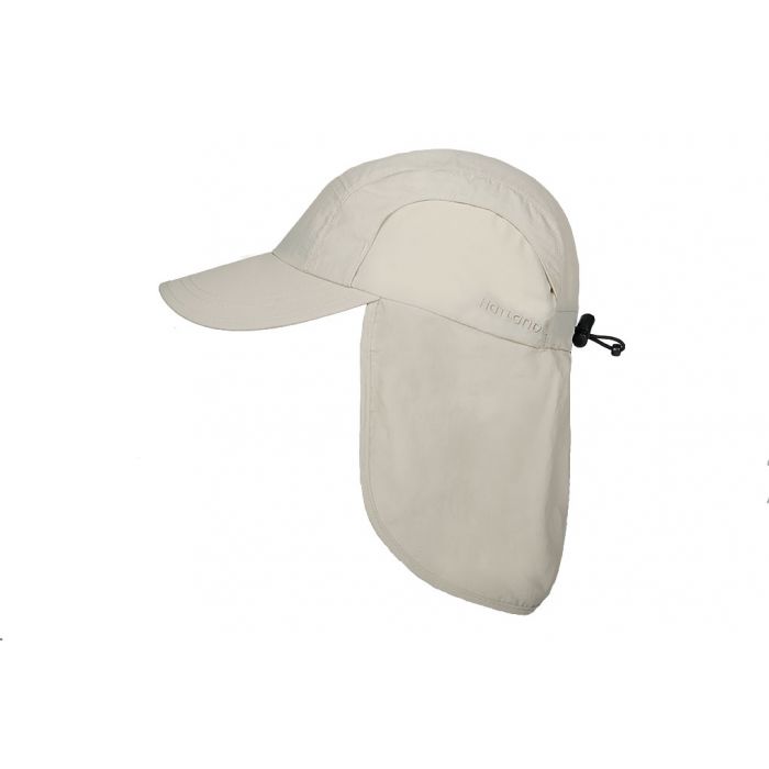 Hatland - Verkoelende UV pet met nekbescherming voor heren - Malcolm - Gebroken wit