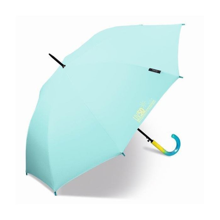 Happy Rain - Lange paraplu met UV bescherming - Automatisch - Blauw