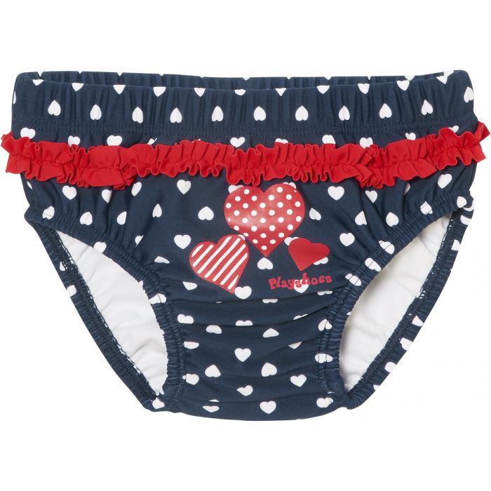 Playshoes - herbruikbare zwemluier voor meisjes - blauw met hartjes