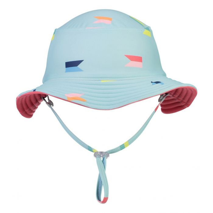 Snapper Rock - Omkeerbare UV Bucket Hoed voor jongens - Maritieme Fliers - Lichtblauw/Koraal