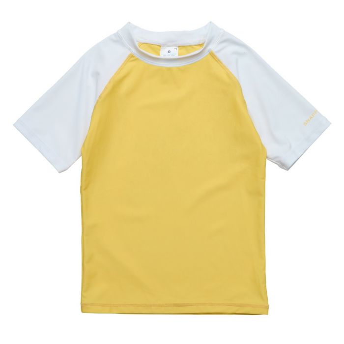 Snapper Rock - UV Rash top voor kinderen - Korte mouw - Geel/Wit