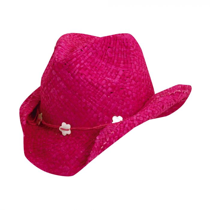 Dorfman Pacific - Cowgirl hoed met schelpen voor kinderen - Fuchsia
