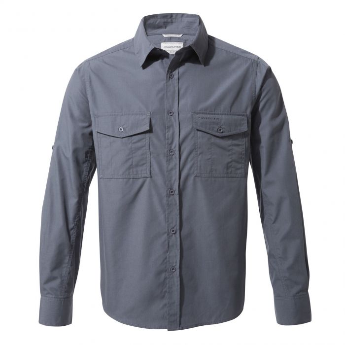 Craghoppers - UV Overhemd voor heren - Longsleeve - Kiwi - Blauwgrijs