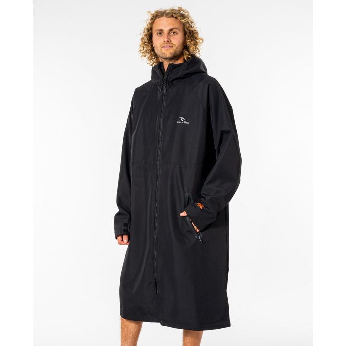Rip Curl - Poncho met capuchon voor heren - Anti-series - Ritsaansluiting voorkant - Zwart