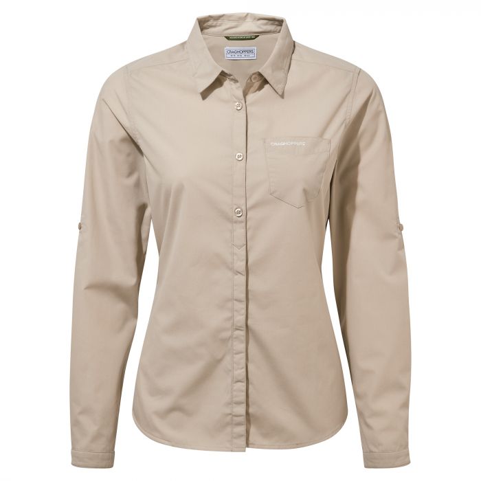 Craghoppers - Blouse voor vrouwen - Lange mouwen - Kiwi - Woestijnzand