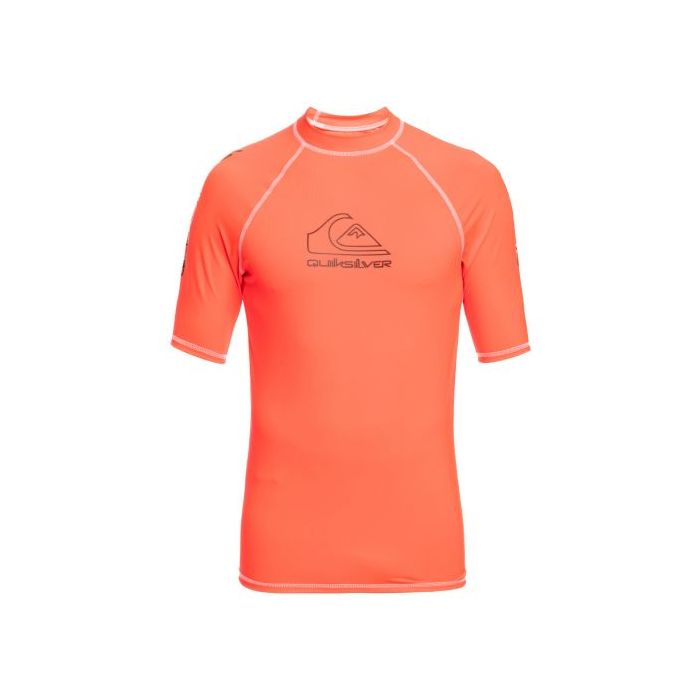 Quiksilver - UV-Zwemshirt met korte mouwen voor mannen - On tour  - Koraal