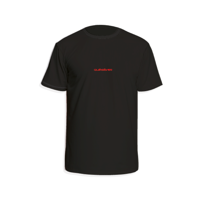 Quiksilver - UV-Zwemshirt met korte mouwen voor mannen - Zwart met rood logo