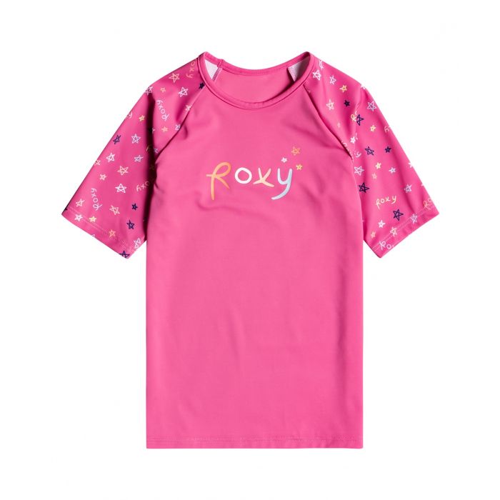 Roxy - UV Rashguard voor meisjes - Tiny Stars - Korte mouw - Pink Guava Star Dance