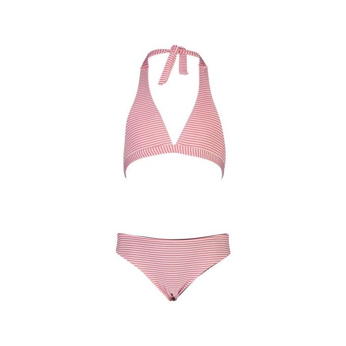 Snapper Rock - Halter Bikini voor meisjes - Classic Stripe - Rood/Wit