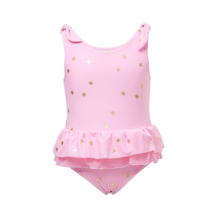 Snapper Rock - Badpak met peplum - Roze Gold Star - Roze