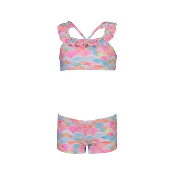 Snapper Rock - Sports Bikini voor meisjes - Rainbow Connection Ruffle - Multi