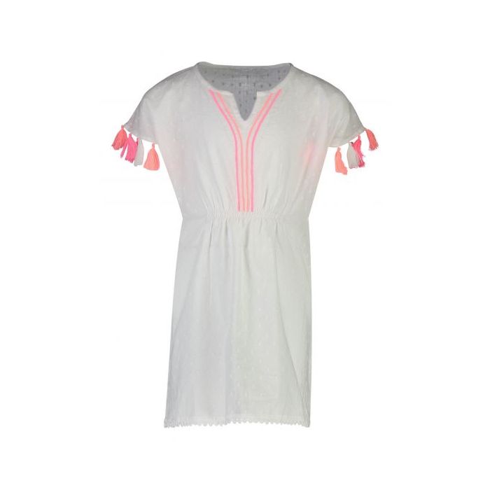 Snapper Rock - Kaftan met neon kwastjes voor meisjes - Wit