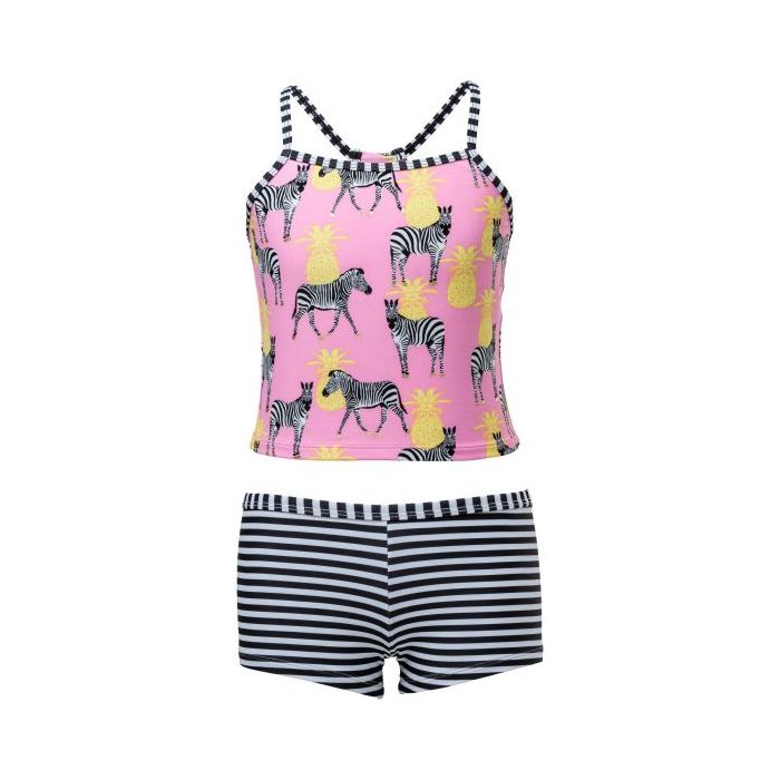 Snapper Rock - Tankini - Zebra Crossing - Roze/Zwart/Wit