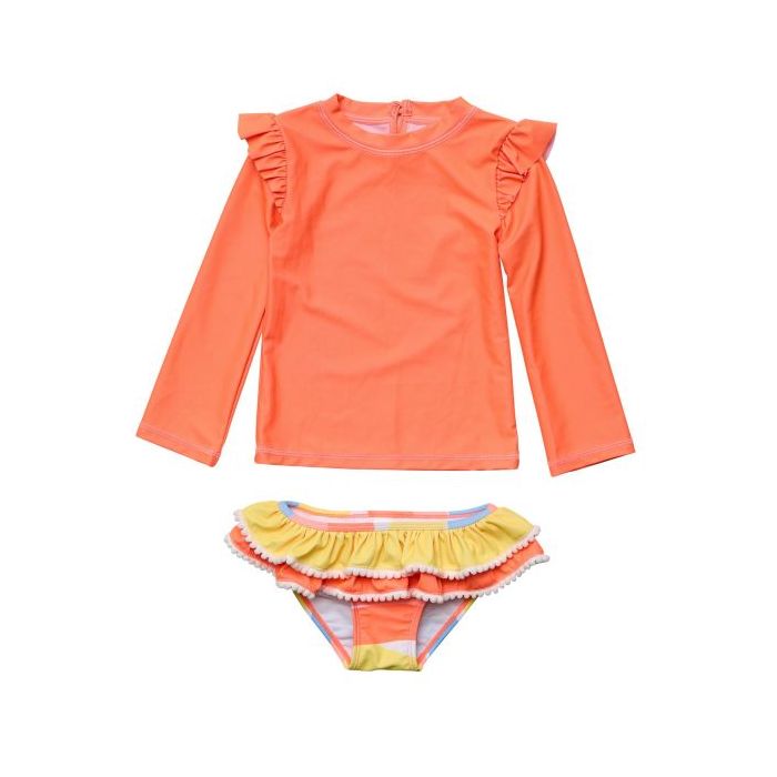 Snapper Rock - UV Zwemset voor baby's en kinderen - Lange mouw - Good Vibe - Oranje