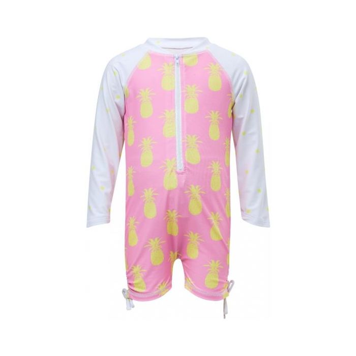 Snapper Rock - UV-pakje met lange mouwen - Pineapple Spot - Roze/Yellow