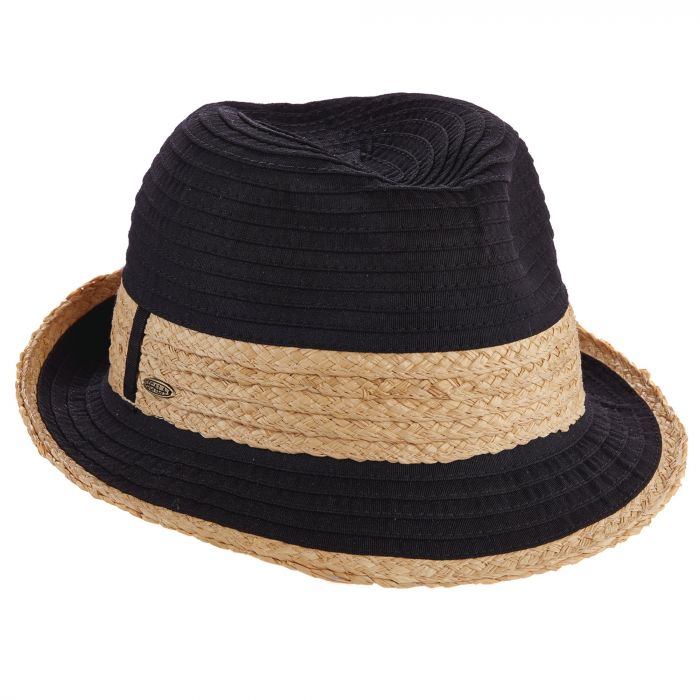 Scala - verstelbaar Fedora hoed voor dames - Zwart
