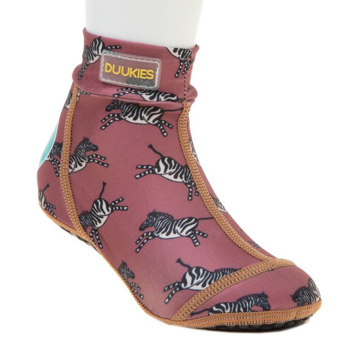 Duukies - Meisjes UV-strandsokken - Zebra Raspberry - Framboos 