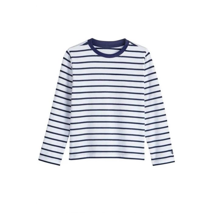 Coolibar - UV-shirt voor kinderen - Lange mouw - Coco Plum Everyday - Gestreept - Wit/Navy
