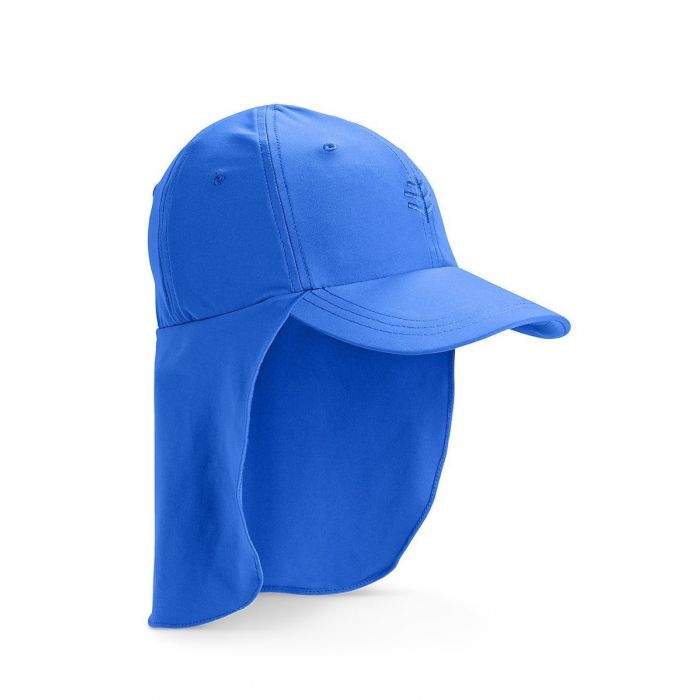 Coolibar - UV-zonnepet voor kinderen met nekflap - Baja blauw
