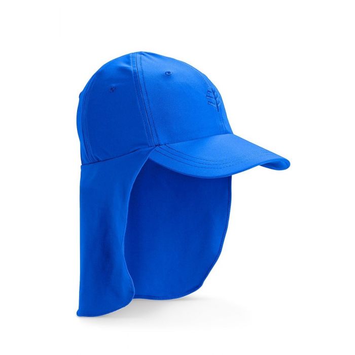 Coolibar - UV-zonnepet voor kinderen met nekflap - Blue Wave