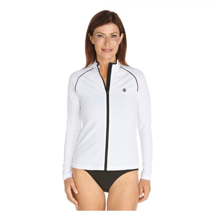 Coolibar - UV-zwemjasje voor dames - Zwart / wit