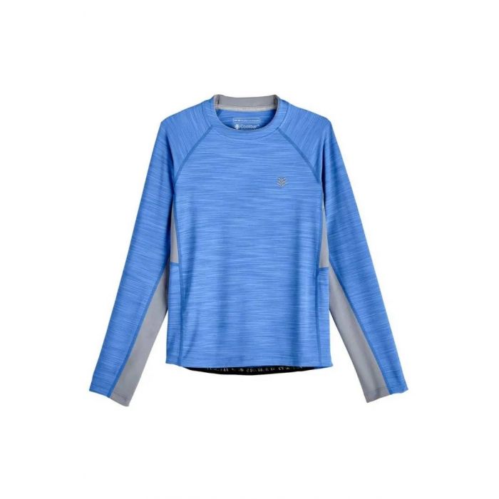 Coolibar - UV-rashguard voor jongens - Ultimate - Line Texture - Surfblauw