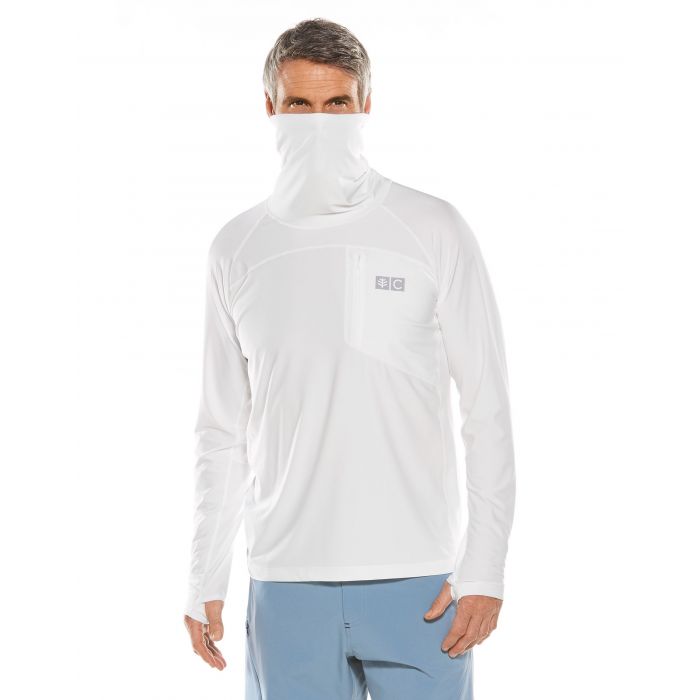 Coolibar - UV Zwemshirt met halsbescherming voor heren - Andros - Wit