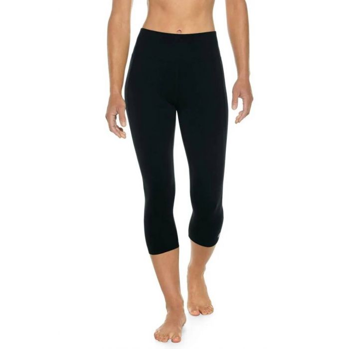 Coolibar - UV High-Rise Yoga Capri voor dames - Asana - Effen - Zwart 