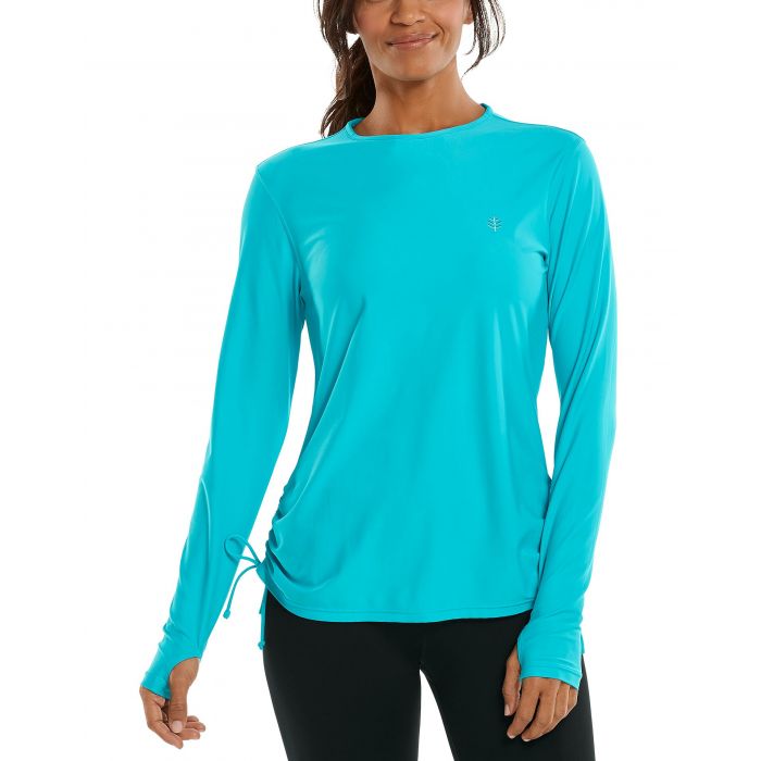 Coolibar - UV Zwemshirt voor dames - Longsleeve - BaiKal - Oceaanblauw