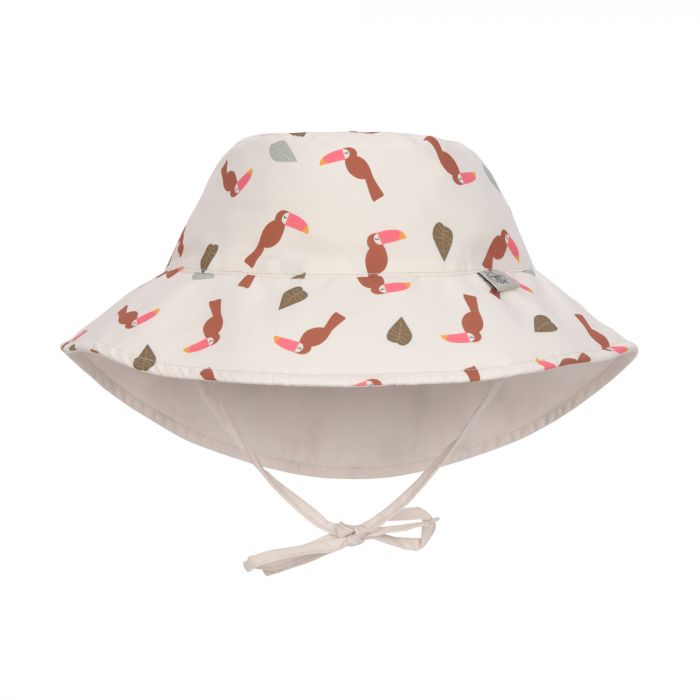 Lässig - UV-Beschermende bucket hoed voor kinderen - Toekan - Offwhite