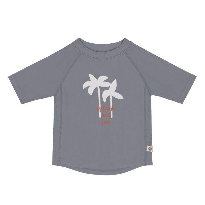Lässig - UV-Shirt met korte mouwen voor kinderen - Palmen - Grijs