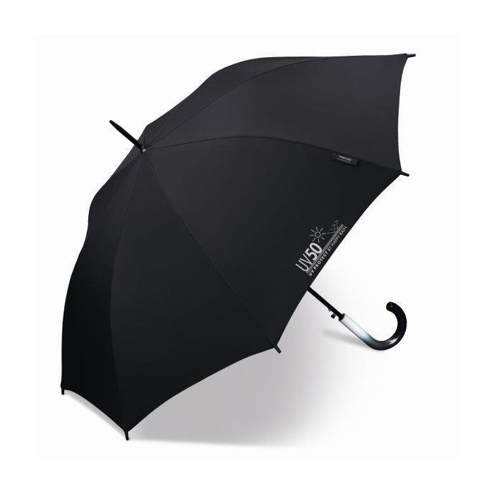 Happy Rain - Lange paraplu met UV bescherming - Automatisch - Zwart