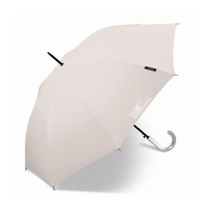 Happy Rain - Lange paraplu met UV bescherming - Automatisch - Grijs