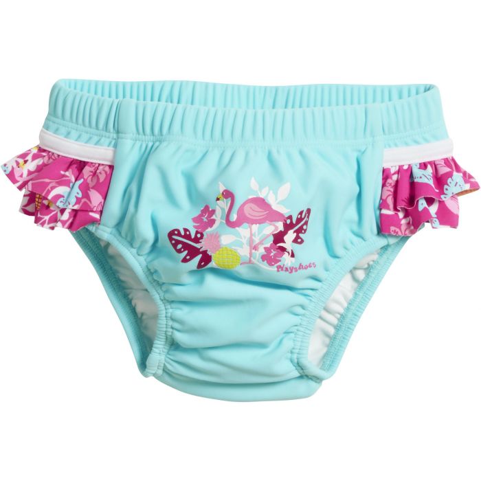 Playshoes - UV-zwemluier voor meisjes - Wasbaar - Flamingo - Aqua/roze