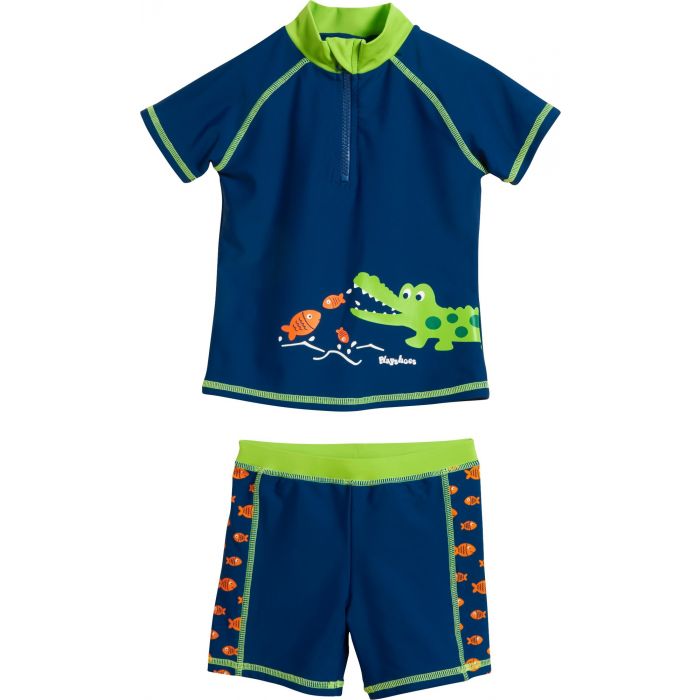 Playshoes - UV-zwemset 2-delig voor jongens - Krokodil - Blauw