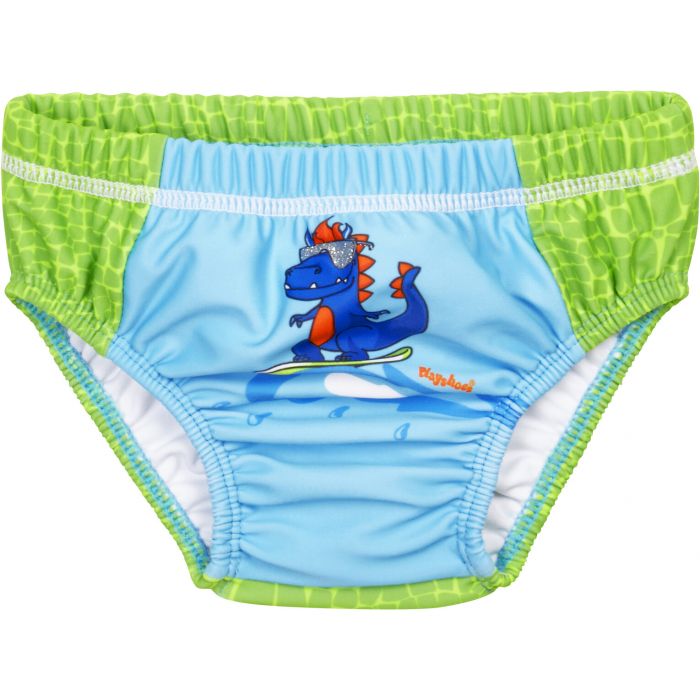 Playshoes - UV-zwemluier voor baby's - Wasbaar - Dino - Groen/Lichtblauw