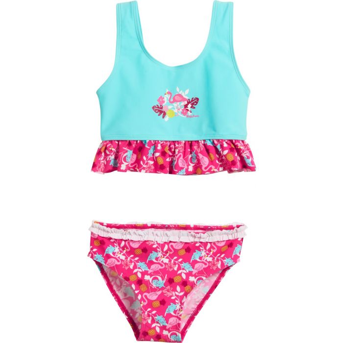 Playshoes - UV-bikini voor meisjes - Flamingo - Aquablauw / roze