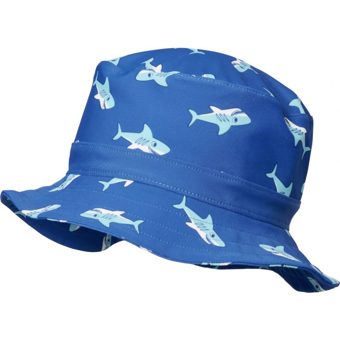 Playshoes - UV-zonnehoed voor jongens - blauw met haaien