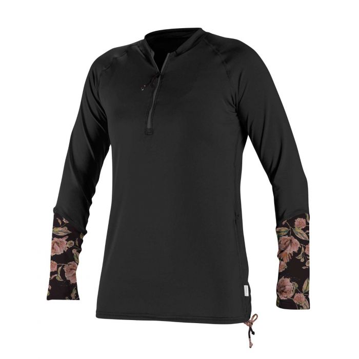 O'Neill - UV-shirt voor dames - Longsleeve - Front Zip - Zwart