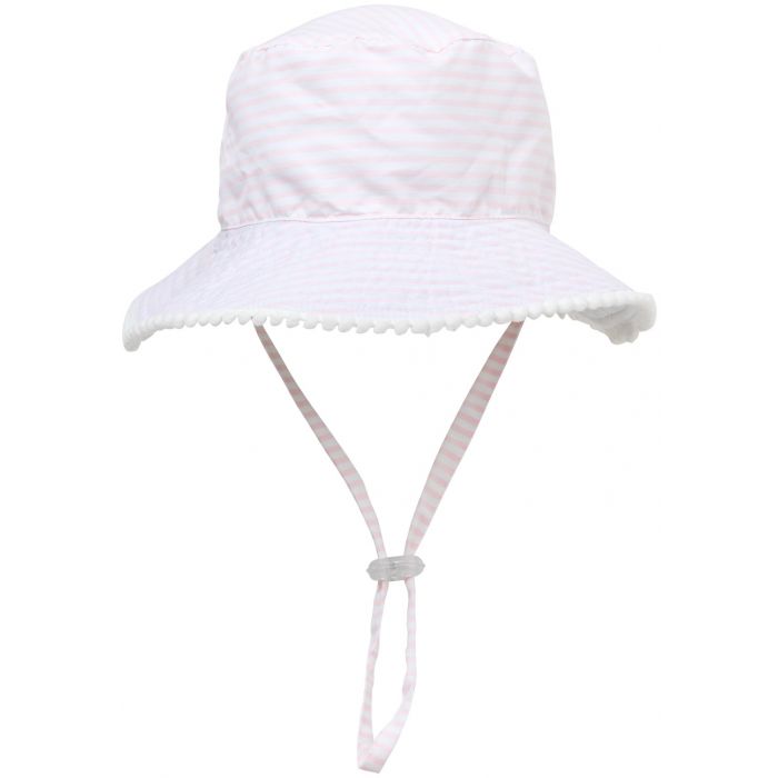 Snapper Rock - UV Bucket hoed voor kids - Tweezijdig - Wit/Roze