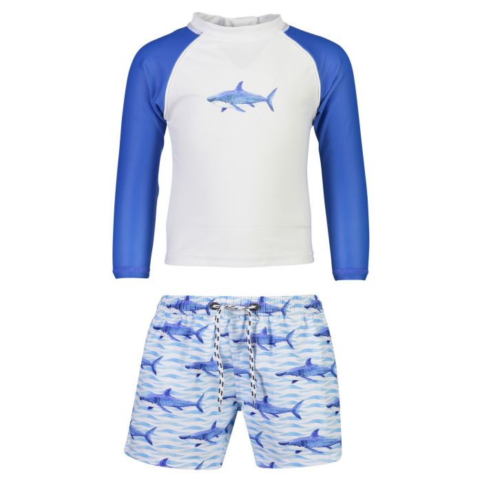 Snapper Rock - UV Zwemset voor baby's - School of Sharks - Wit/Blauw