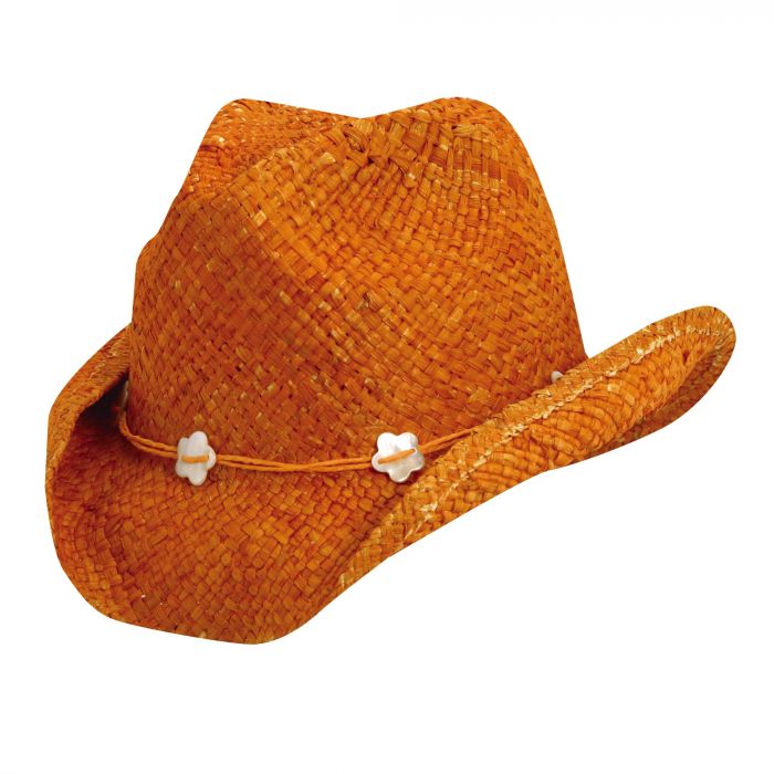 Dorfman Pacific - Cowgirl hoed met schelpen voor kinderen - Oranje