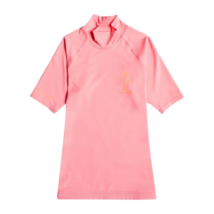 Billabong - UV-rashguard voor dames - Korte mouw - Logo - Roze Zonsondergang