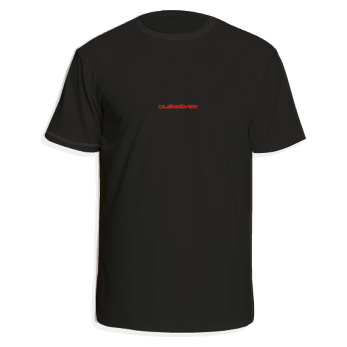 Quiksilver - UV-Zwemshirt met korte mouwen voor mannen - Zwart met rood logo