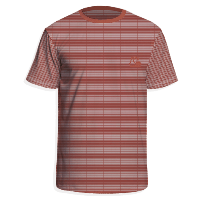 Quiksilver - UV-Zwemshirt met korte mouwen voor mannen - Gestreept - Rood