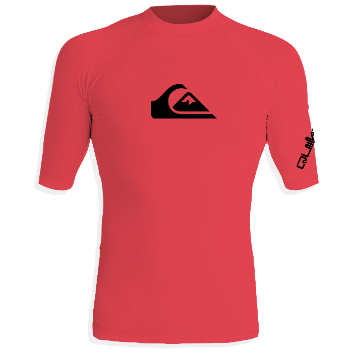 Quiksilver - UV-Zwemshirt met korte mouwen voor mannen - All time - Koraal