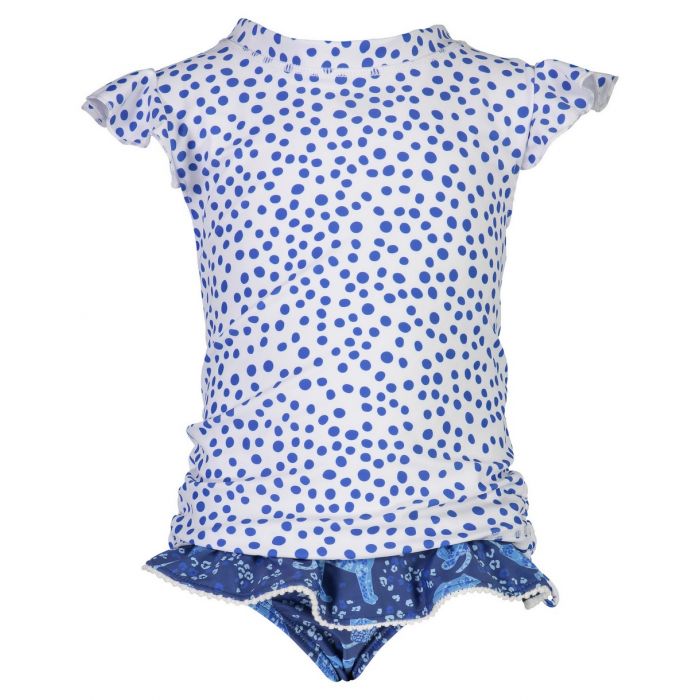 Snapper Rock - UV Zwemset voor meisjes - Cheetah Spot - Blauw/Wit