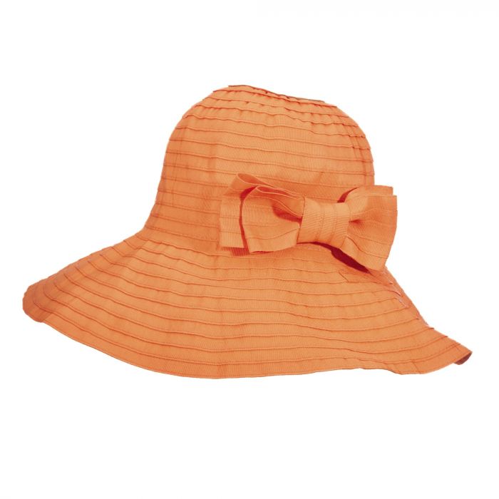 Scala - Oprolbare hoed met strik voor dames - Oranje